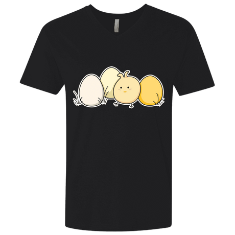 T-Shirts Black / X-Small Kawaii Easter Chick and Eggs Men's Premium V-Neck