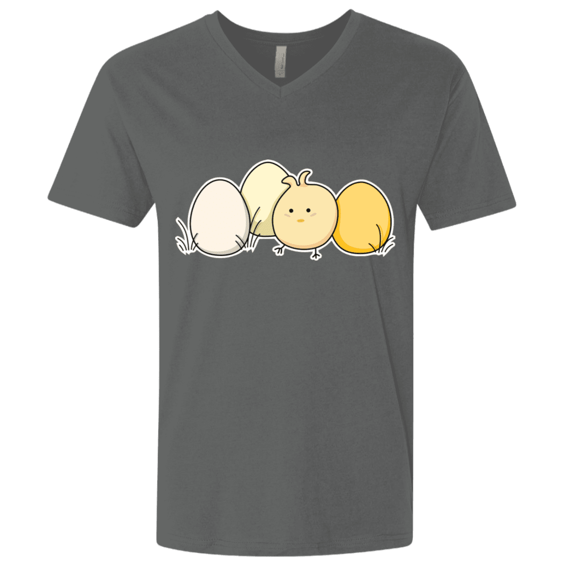 T-Shirts Heavy Metal / X-Small Kawaii Easter Chick and Eggs Men's Premium V-Neck