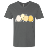 T-Shirts Heavy Metal / X-Small Kawaii Easter Chick and Eggs Men's Premium V-Neck