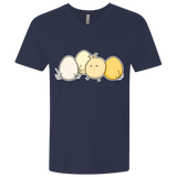 T-Shirts Midnight Navy / X-Small Kawaii Easter Chick and Eggs Men's Premium V-Neck