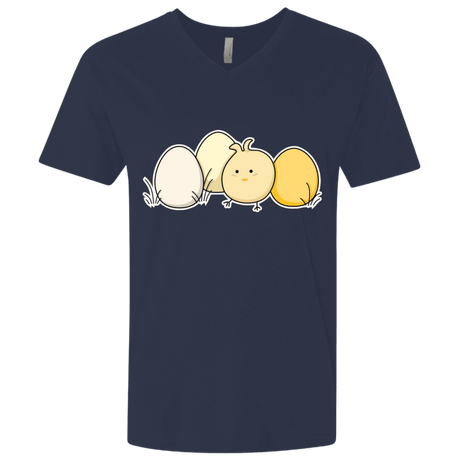 T-Shirts Midnight Navy / X-Small Kawaii Easter Chick and Eggs Men's Premium V-Neck