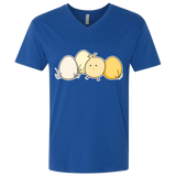 T-Shirts Royal / X-Small Kawaii Easter Chick and Eggs Men's Premium V-Neck