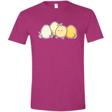 T-Shirts Antique Heliconia / S Kawaii Easter Chick and Eggs Men's Semi-Fitted Softstyle