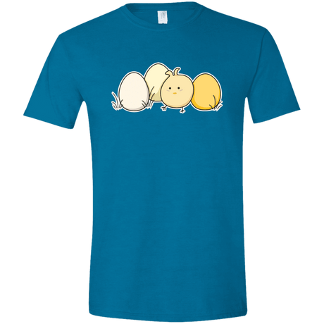 T-Shirts Antique Sapphire / S Kawaii Easter Chick and Eggs Men's Semi-Fitted Softstyle