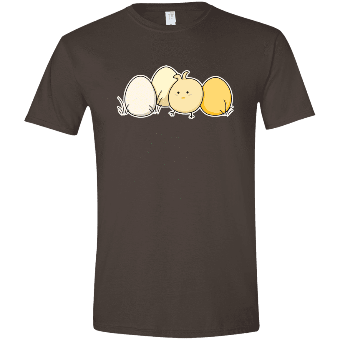 T-Shirts Dark Chocolate / S Kawaii Easter Chick and Eggs Men's Semi-Fitted Softstyle