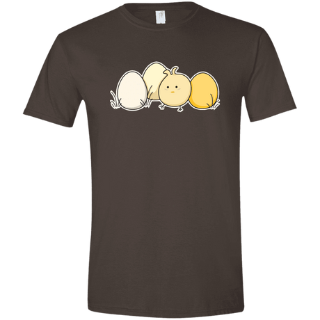 T-Shirts Dark Chocolate / S Kawaii Easter Chick and Eggs Men's Semi-Fitted Softstyle