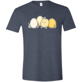 T-Shirts Heather Navy / S Kawaii Easter Chick and Eggs Men's Semi-Fitted Softstyle