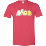 T-Shirts Heather Red / S Kawaii Easter Chick and Eggs Men's Semi-Fitted Softstyle
