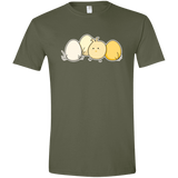 T-Shirts Military Green / S Kawaii Easter Chick and Eggs Men's Semi-Fitted Softstyle
