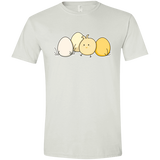 T-Shirts White / X-Small Kawaii Easter Chick and Eggs Men's Semi-Fitted Softstyle