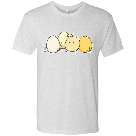 T-Shirts Heather White / S Kawaii Easter Chick and Eggs Men's Triblend T-Shirt