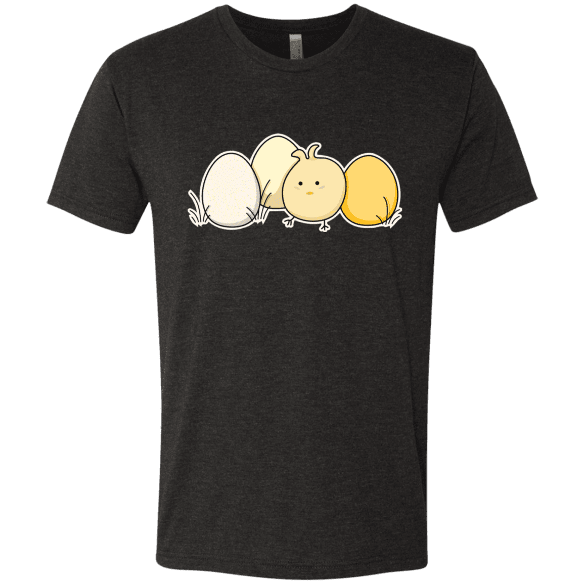 T-Shirts Vintage Black / S Kawaii Easter Chick and Eggs Men's Triblend T-Shirt