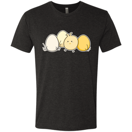 T-Shirts Vintage Black / S Kawaii Easter Chick and Eggs Men's Triblend T-Shirt