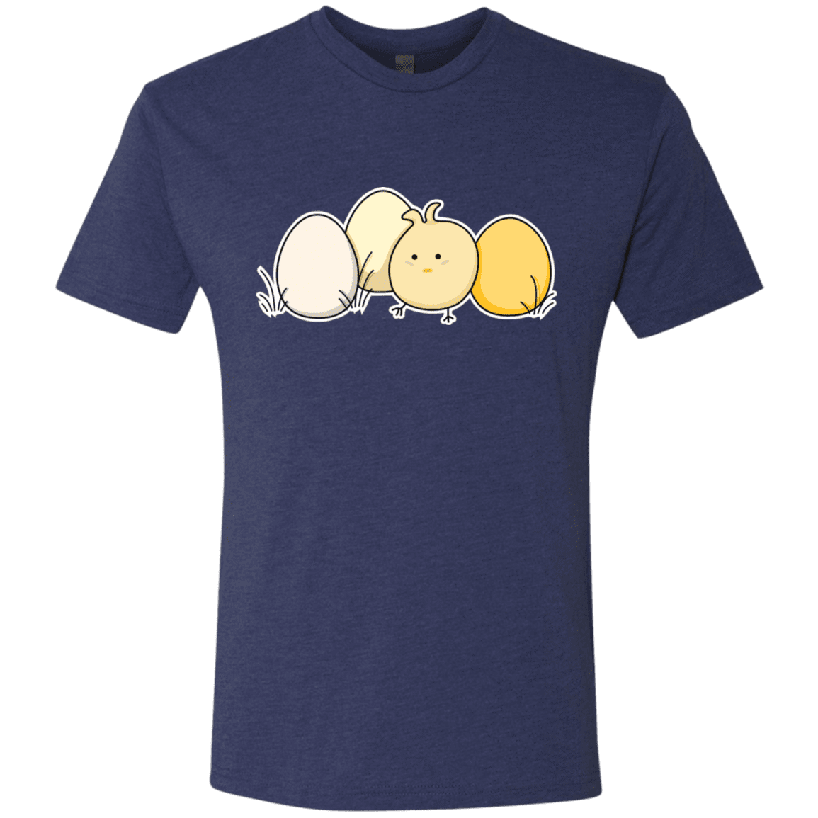 T-Shirts Vintage Navy / S Kawaii Easter Chick and Eggs Men's Triblend T-Shirt