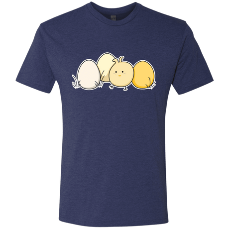 T-Shirts Vintage Navy / S Kawaii Easter Chick and Eggs Men's Triblend T-Shirt