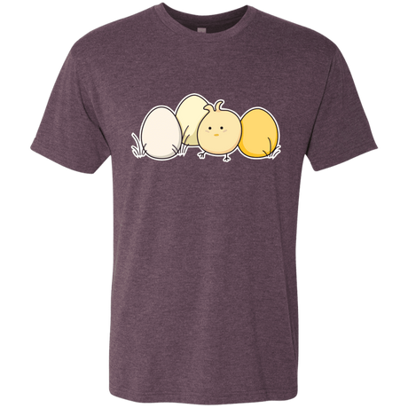 T-Shirts Vintage Purple / S Kawaii Easter Chick and Eggs Men's Triblend T-Shirt
