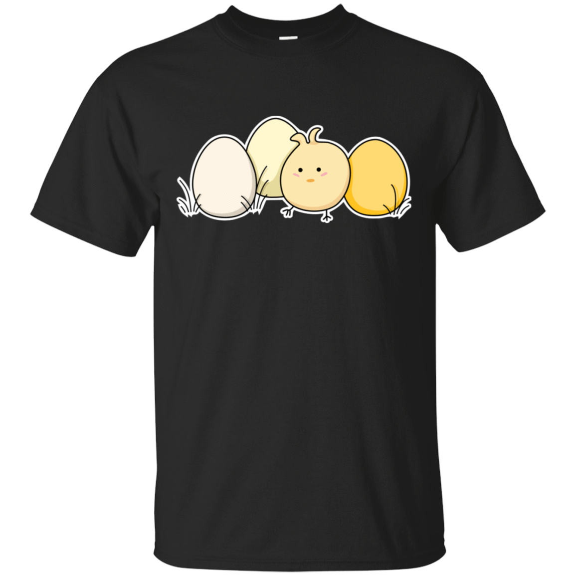 T-Shirts Black / S Kawaii Easter Chick and Eggs T-Shirt