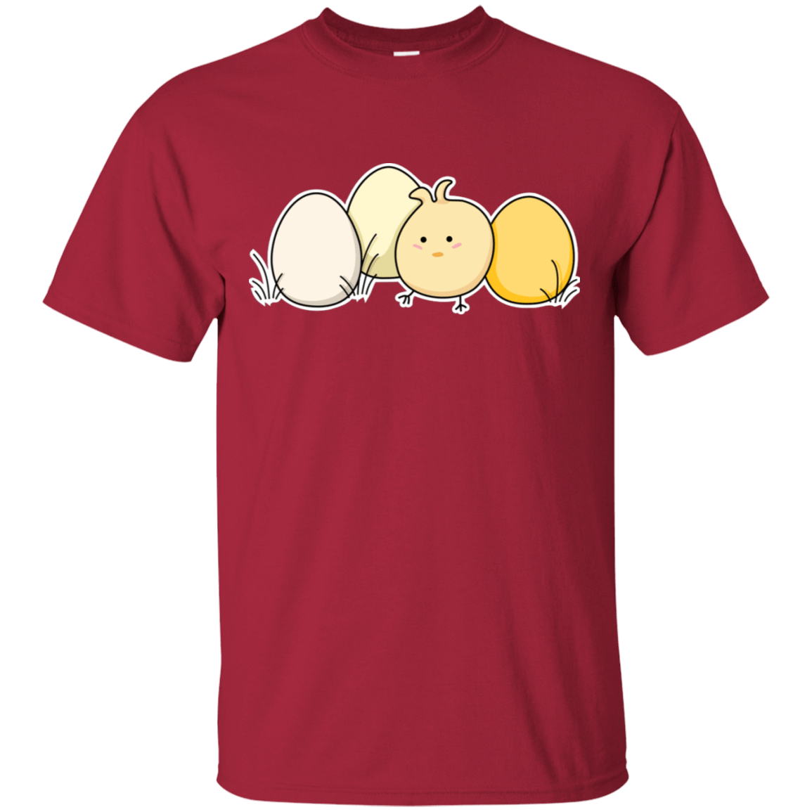 T-Shirts Cardinal / S Kawaii Easter Chick and Eggs T-Shirt