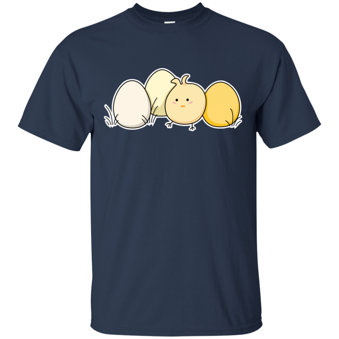 T-Shirts Navy / S Kawaii Easter Chick and Eggs T-Shirt