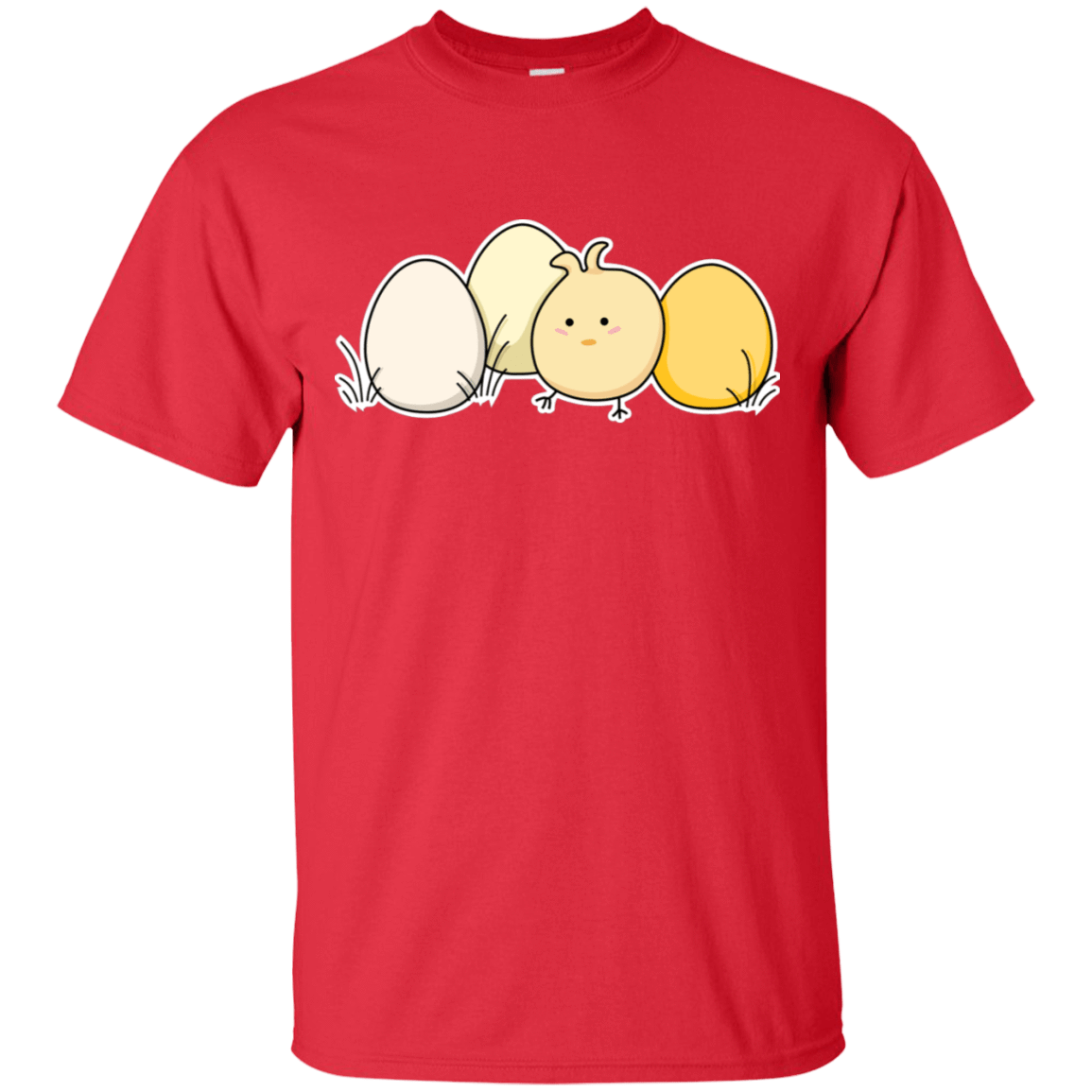 T-Shirts Red / S Kawaii Easter Chick and Eggs T-Shirt