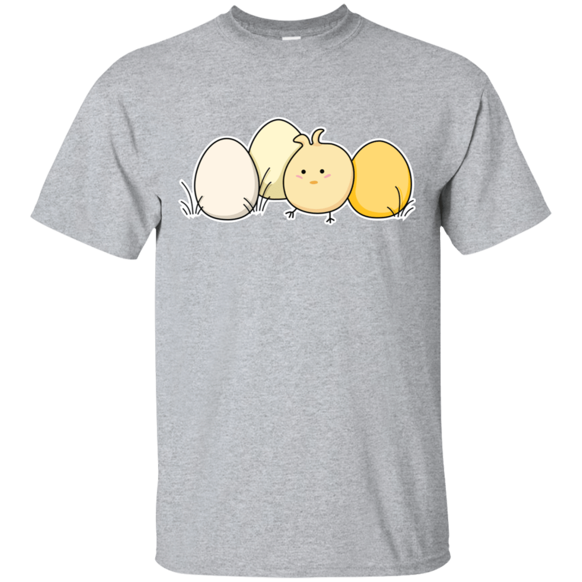 T-Shirts Sport Grey / S Kawaii Easter Chick and Eggs T-Shirt