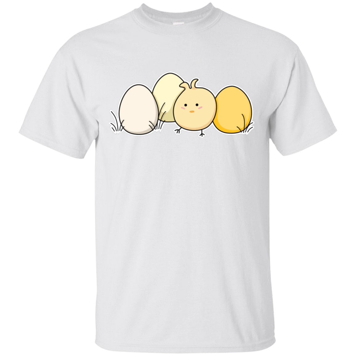 T-Shirts White / S Kawaii Easter Chick and Eggs T-Shirt