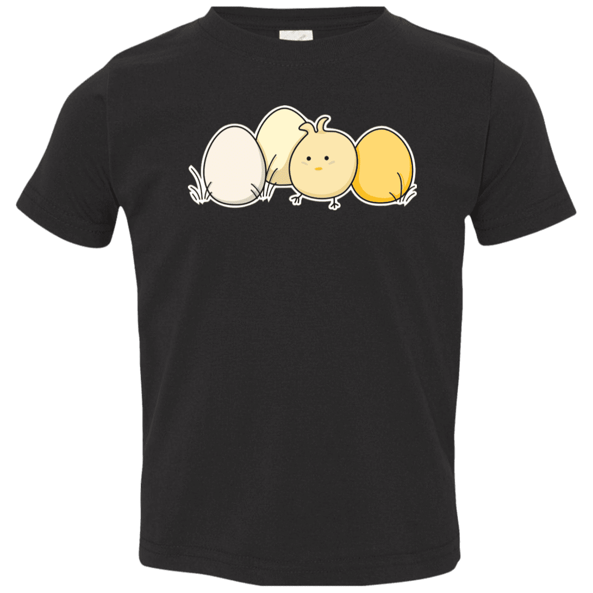 T-Shirts Black / 2T Kawaii Easter Chick and Eggs Toddler Premium T-Shirt