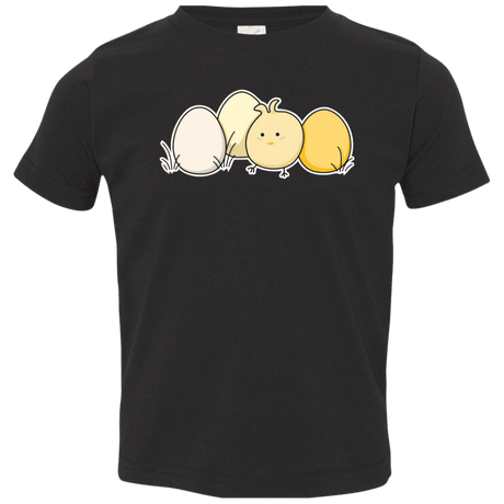 T-Shirts Black / 2T Kawaii Easter Chick and Eggs Toddler Premium T-Shirt