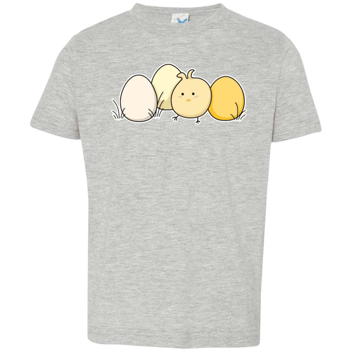 T-Shirts Heather Grey / 2T Kawaii Easter Chick and Eggs Toddler Premium T-Shirt