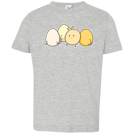 T-Shirts Heather Grey / 2T Kawaii Easter Chick and Eggs Toddler Premium T-Shirt