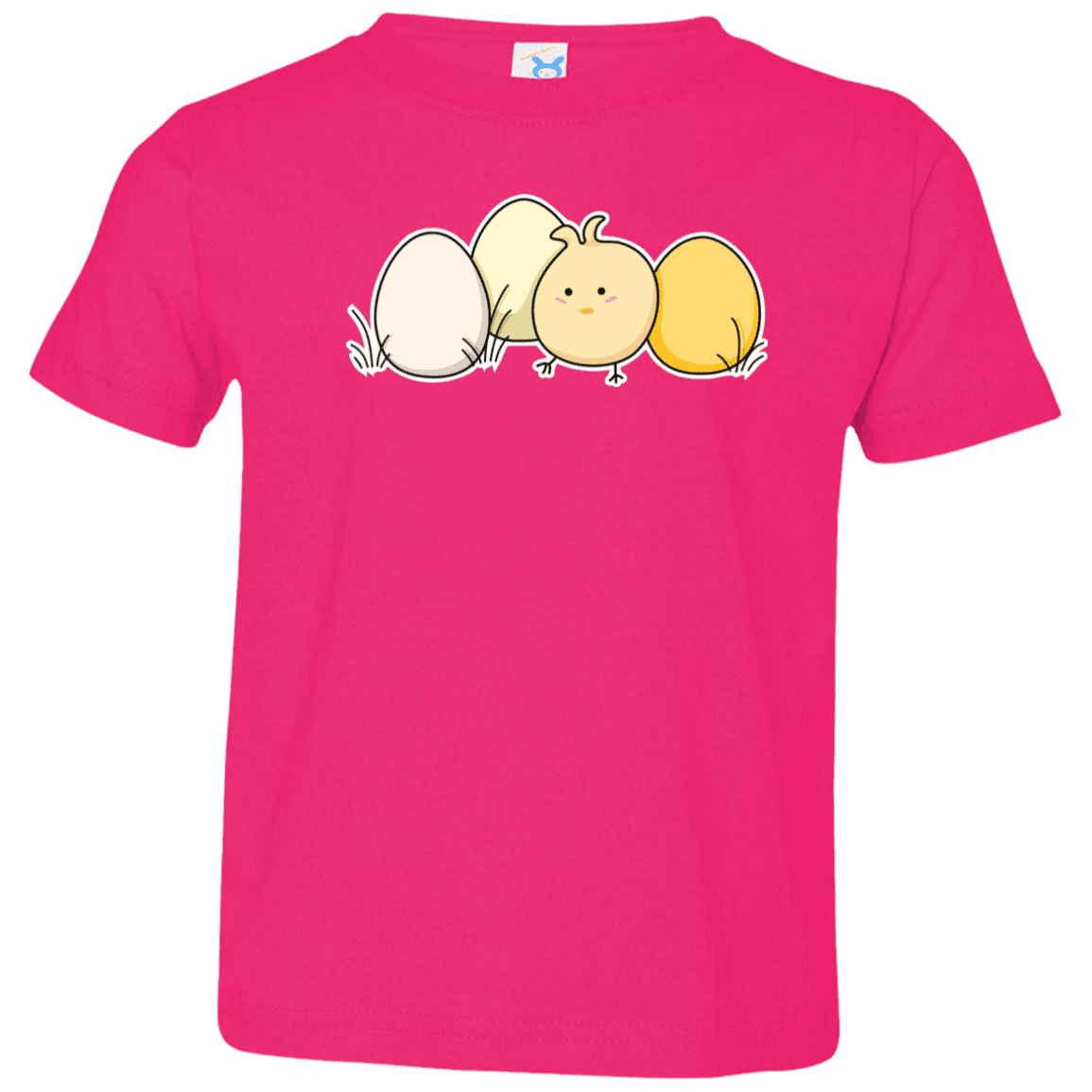 T-Shirts Hot Pink / 2T Kawaii Easter Chick and Eggs Toddler Premium T-Shirt