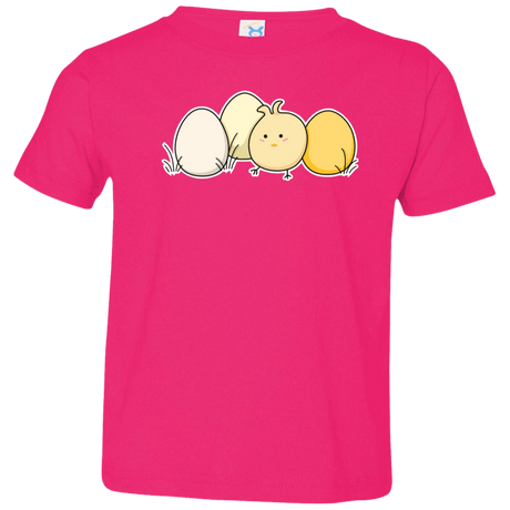 T-Shirts Hot Pink / 2T Kawaii Easter Chick and Eggs Toddler Premium T-Shirt