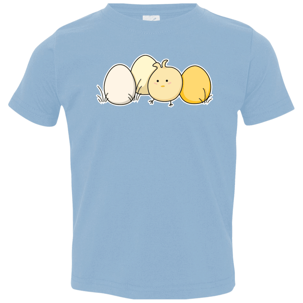 T-Shirts Light Blue / 2T Kawaii Easter Chick and Eggs Toddler Premium T-Shirt