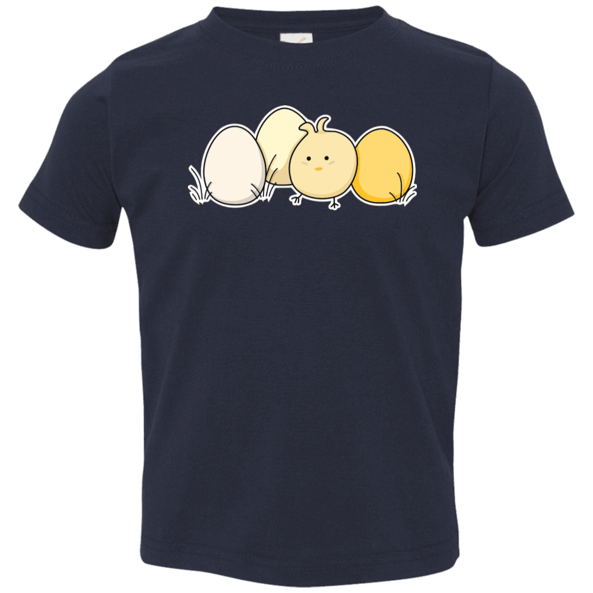 T-Shirts Navy / 2T Kawaii Easter Chick and Eggs Toddler Premium T-Shirt