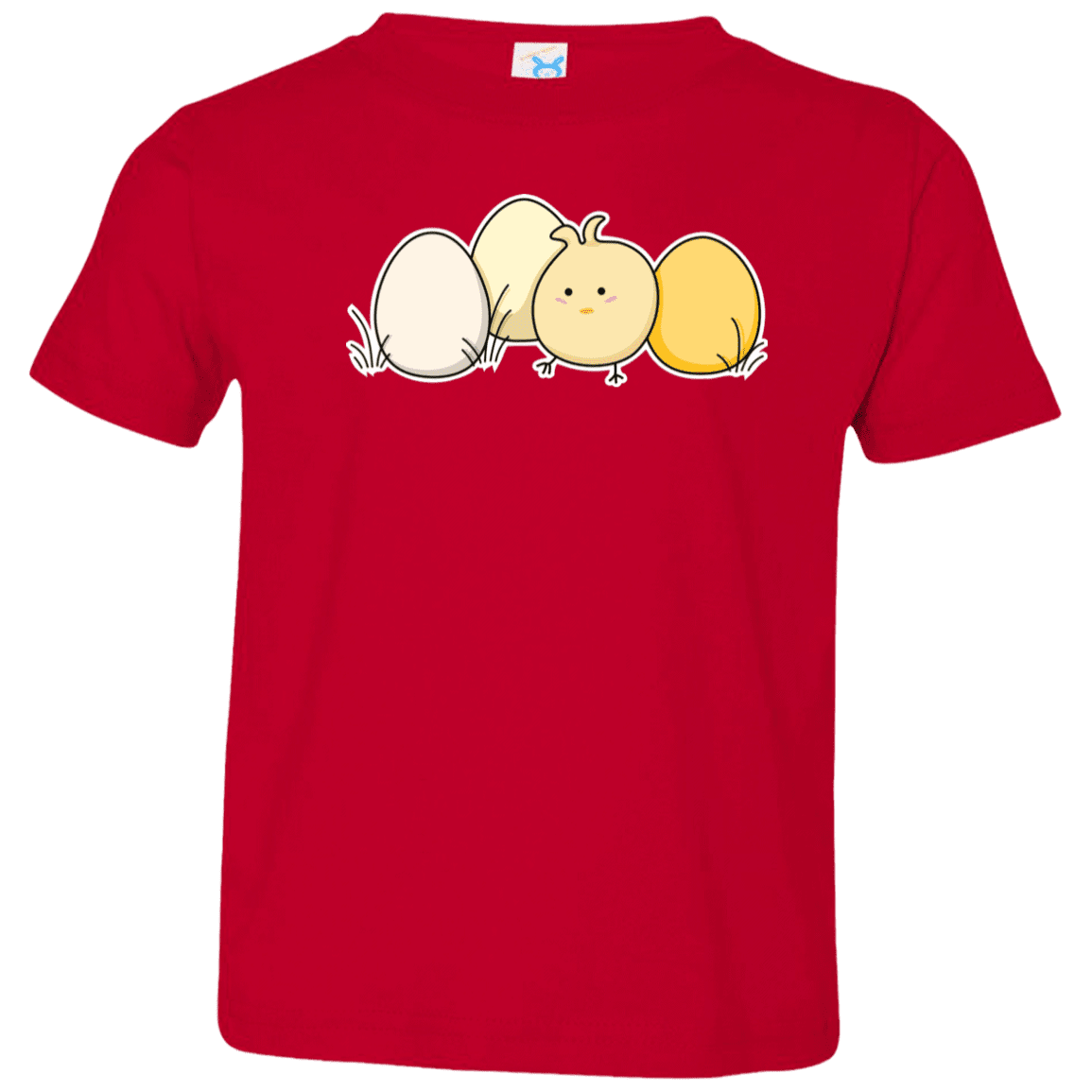 T-Shirts Red / 2T Kawaii Easter Chick and Eggs Toddler Premium T-Shirt