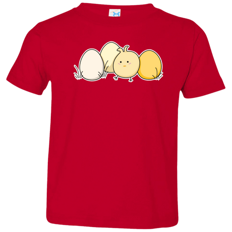 T-Shirts Red / 2T Kawaii Easter Chick and Eggs Toddler Premium T-Shirt