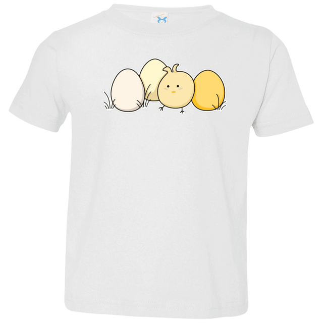 T-Shirts White / 2T Kawaii Easter Chick and Eggs Toddler Premium T-Shirt