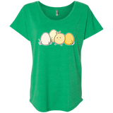 T-Shirts Envy / X-Small Kawaii Easter Chick and Eggs Triblend Dolman Sleeve