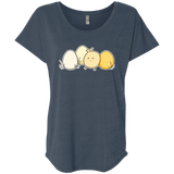 T-Shirts Indigo / X-Small Kawaii Easter Chick and Eggs Triblend Dolman Sleeve