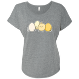 T-Shirts Premium Heather / X-Small Kawaii Easter Chick and Eggs Triblend Dolman Sleeve