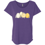 T-Shirts Purple Rush / X-Small Kawaii Easter Chick and Eggs Triblend Dolman Sleeve