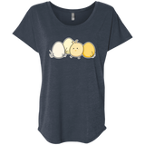 T-Shirts Vintage Navy / X-Small Kawaii Easter Chick and Eggs Triblend Dolman Sleeve