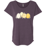T-Shirts Vintage Purple / X-Small Kawaii Easter Chick and Eggs Triblend Dolman Sleeve