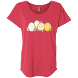 T-Shirts Vintage Red / X-Small Kawaii Easter Chick and Eggs Triblend Dolman Sleeve
