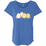 T-Shirts Vintage Royal / X-Small Kawaii Easter Chick and Eggs Triblend Dolman Sleeve
