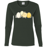 T-Shirts Forest / S Kawaii Easter Chick and Eggs Women's Long Sleeve T-Shirt