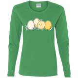 T-Shirts Irish Green / S Kawaii Easter Chick and Eggs Women's Long Sleeve T-Shirt