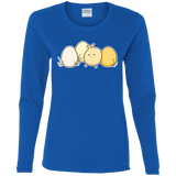 T-Shirts Royal / S Kawaii Easter Chick and Eggs Women's Long Sleeve T-Shirt