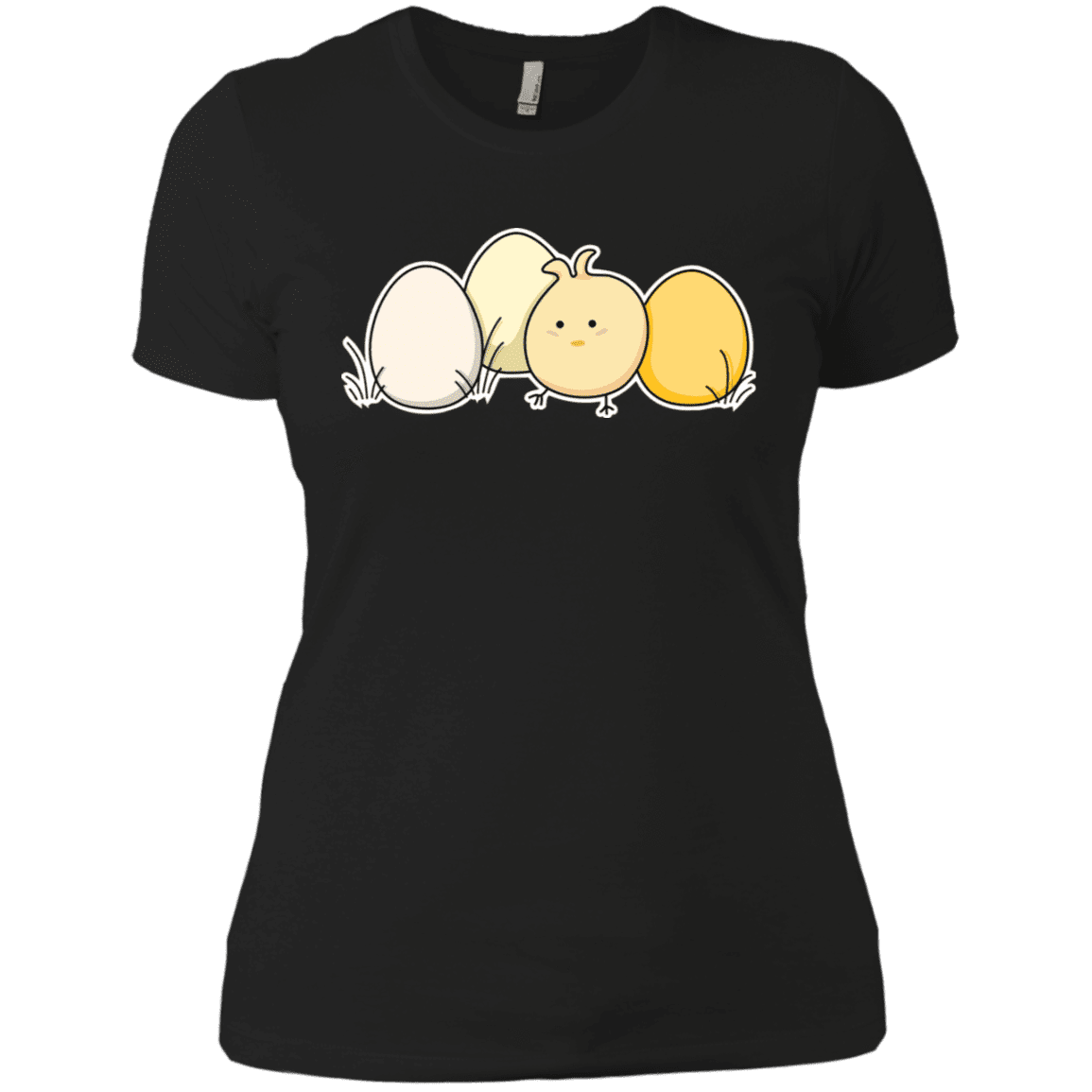 T-Shirts Black / X-Small Kawaii Easter Chick and Eggs Women's Premium T-Shirt