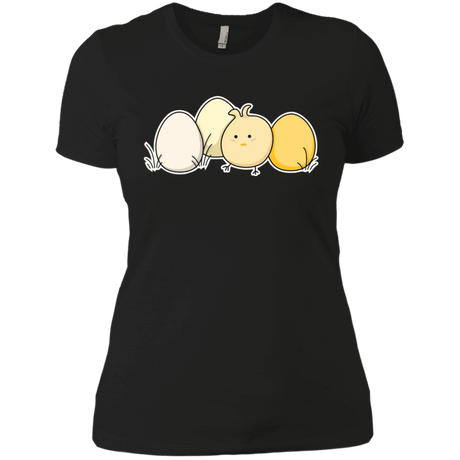 T-Shirts Black / X-Small Kawaii Easter Chick and Eggs Women's Premium T-Shirt